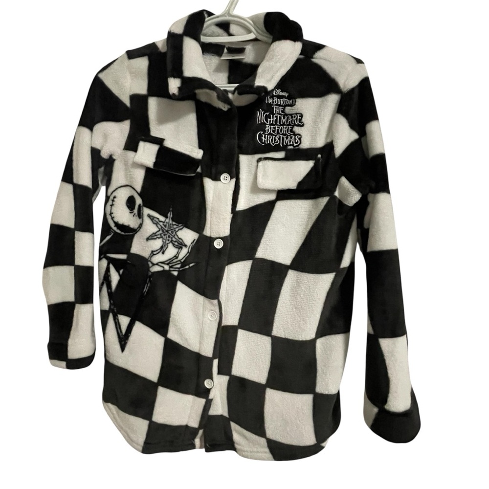 Disney Kids Nightmare Before Christmas Checkered Jacket - Black and White - XL